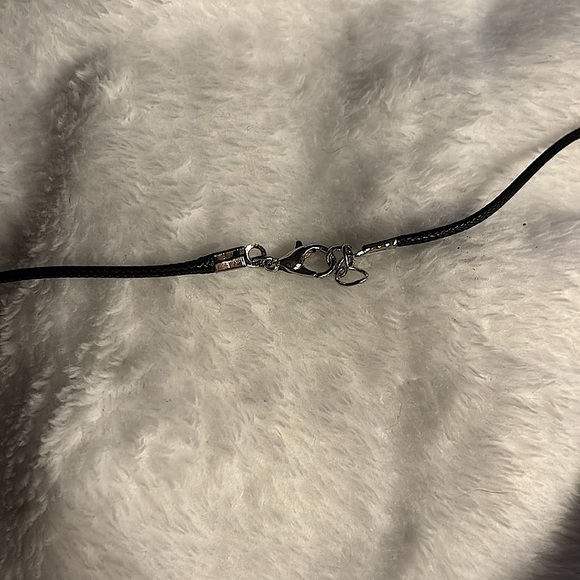 Unisex Stainless Steel Peace Sign Charm on Adjustable Necklace - Picture 4 of 6